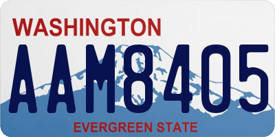 WA license plate AAM8405