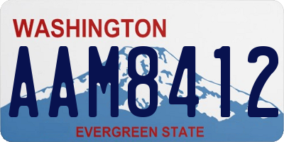 WA license plate AAM8412