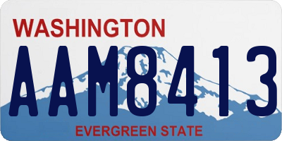 WA license plate AAM8413