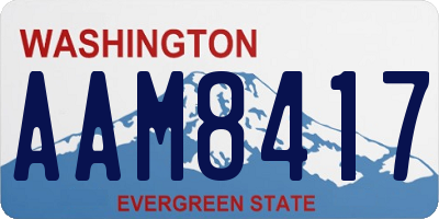 WA license plate AAM8417