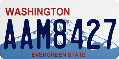 WA license plate AAM8427
