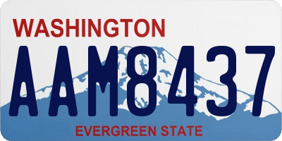 WA license plate AAM8437