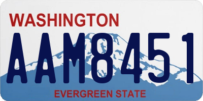 WA license plate AAM8451