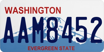 WA license plate AAM8452