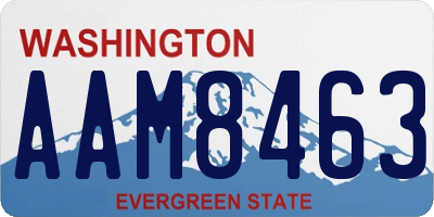 WA license plate AAM8463