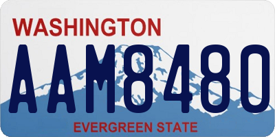 WA license plate AAM8480