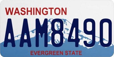 WA license plate AAM8490