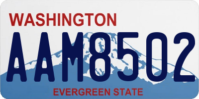 WA license plate AAM8502
