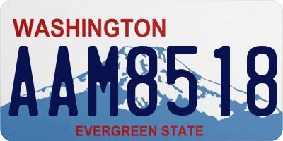 WA license plate AAM8518