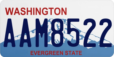 WA license plate AAM8522