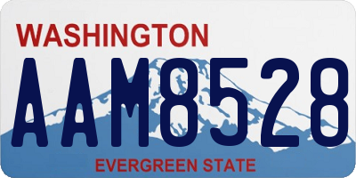 WA license plate AAM8528