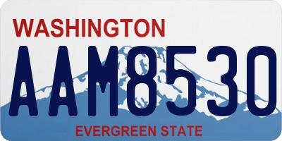 WA license plate AAM8530
