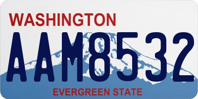 WA license plate AAM8532