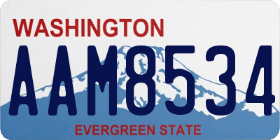 WA license plate AAM8534