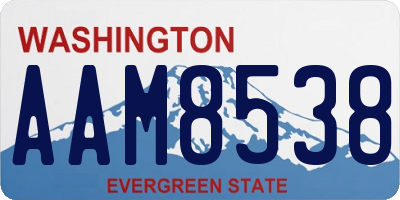 WA license plate AAM8538
