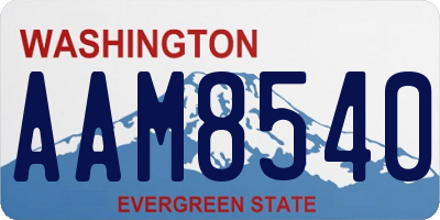 WA license plate AAM8540