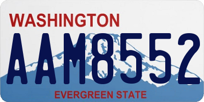 WA license plate AAM8552