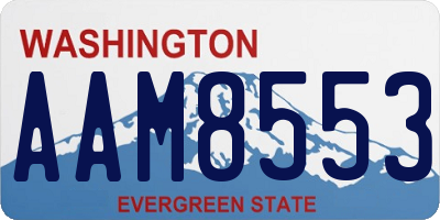 WA license plate AAM8553