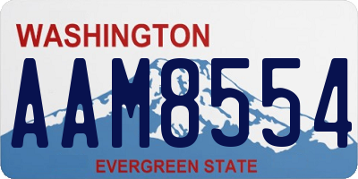 WA license plate AAM8554