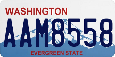 WA license plate AAM8558