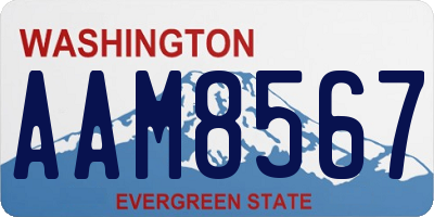 WA license plate AAM8567