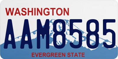 WA license plate AAM8585