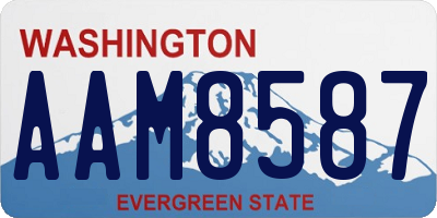 WA license plate AAM8587