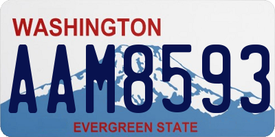 WA license plate AAM8593