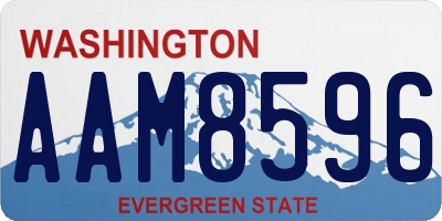 WA license plate AAM8596