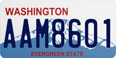 WA license plate AAM8601