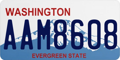 WA license plate AAM8608