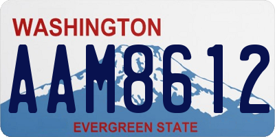 WA license plate AAM8612