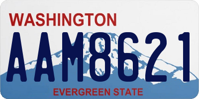 WA license plate AAM8621