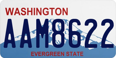 WA license plate AAM8622