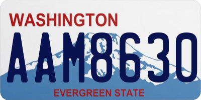 WA license plate AAM8630