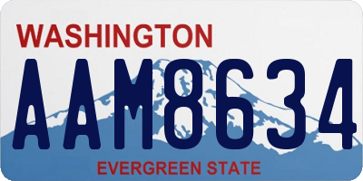 WA license plate AAM8634