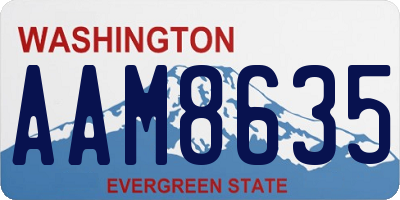 WA license plate AAM8635