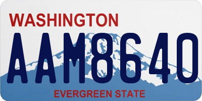 WA license plate AAM8640