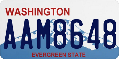 WA license plate AAM8648
