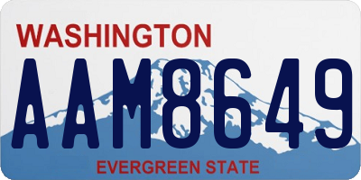 WA license plate AAM8649