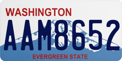 WA license plate AAM8652