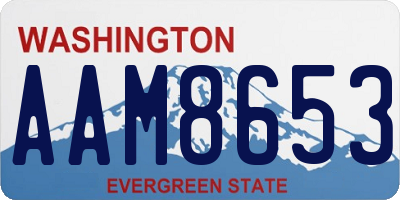 WA license plate AAM8653