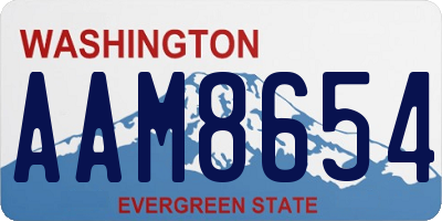 WA license plate AAM8654