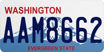 WA license plate AAM8662