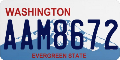 WA license plate AAM8672