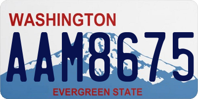 WA license plate AAM8675