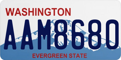 WA license plate AAM8680