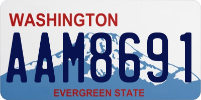 WA license plate AAM8691