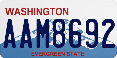 WA license plate AAM8692