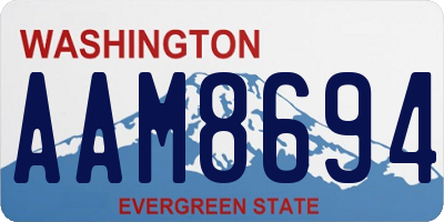 WA license plate AAM8694